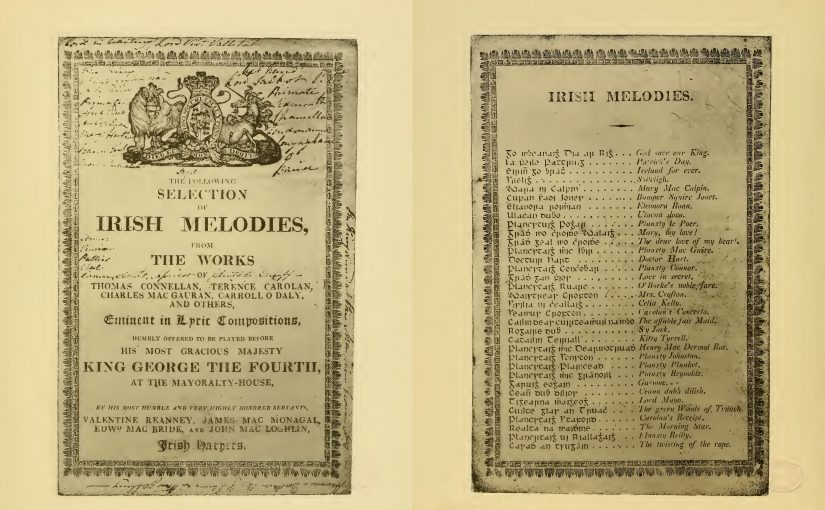 19th century Irish harp tune lists