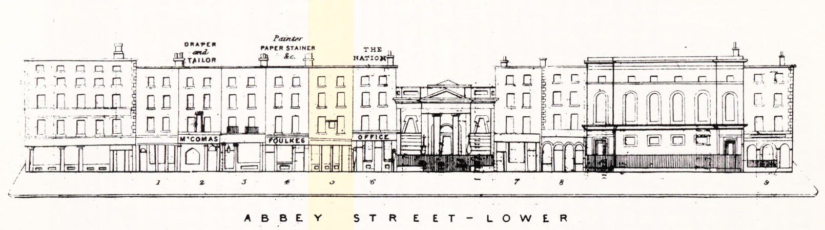 Abbey Street Lower from Shaw's Dublin Pictorial Guide and Directory 1850.